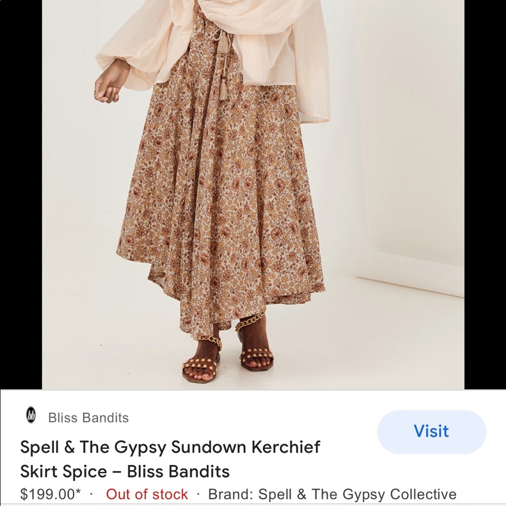 Spell & The Gypsy Sundown Spice handkerchief shirt.  Size small NWT